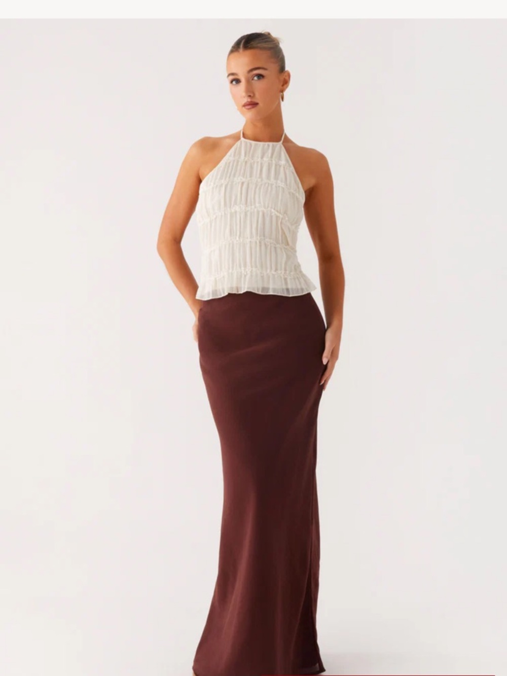 Peppermayo Chocolate Brown Maxi Skirt